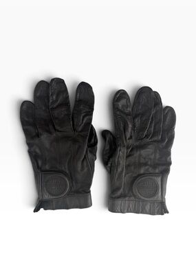 Vintage Harley-Davidson Black Leather Men’s Riding Gloves W/Embossed Logo Sz XL